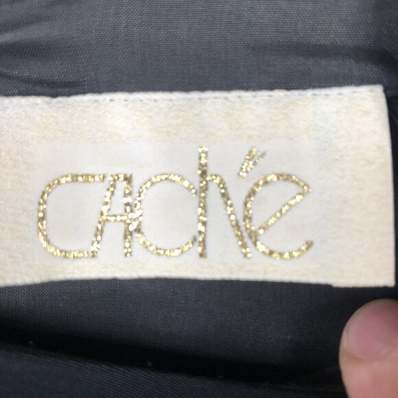 Cache Dress Womens 4 Black Beaded Side Panels Sleeveless Evening Gown Formal Y2K - Picture 3 of 16